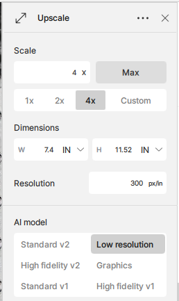 Upscale Settings