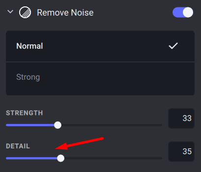 Remove Noise Detail Slider