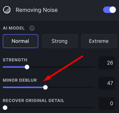 Remove Noise Detail Slider