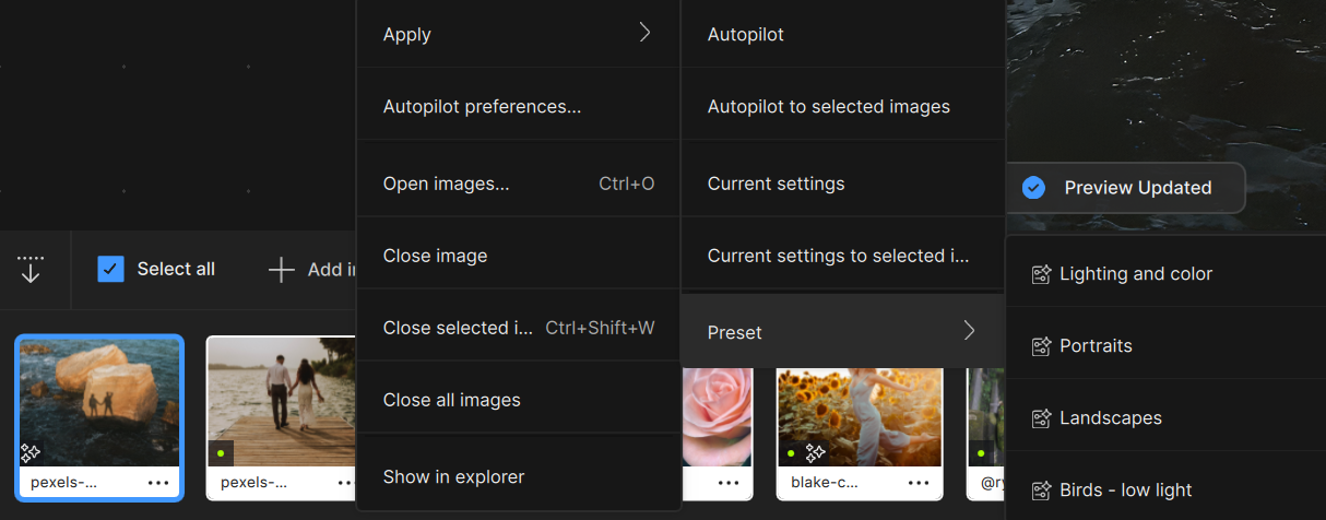 Apply Preset to Selected