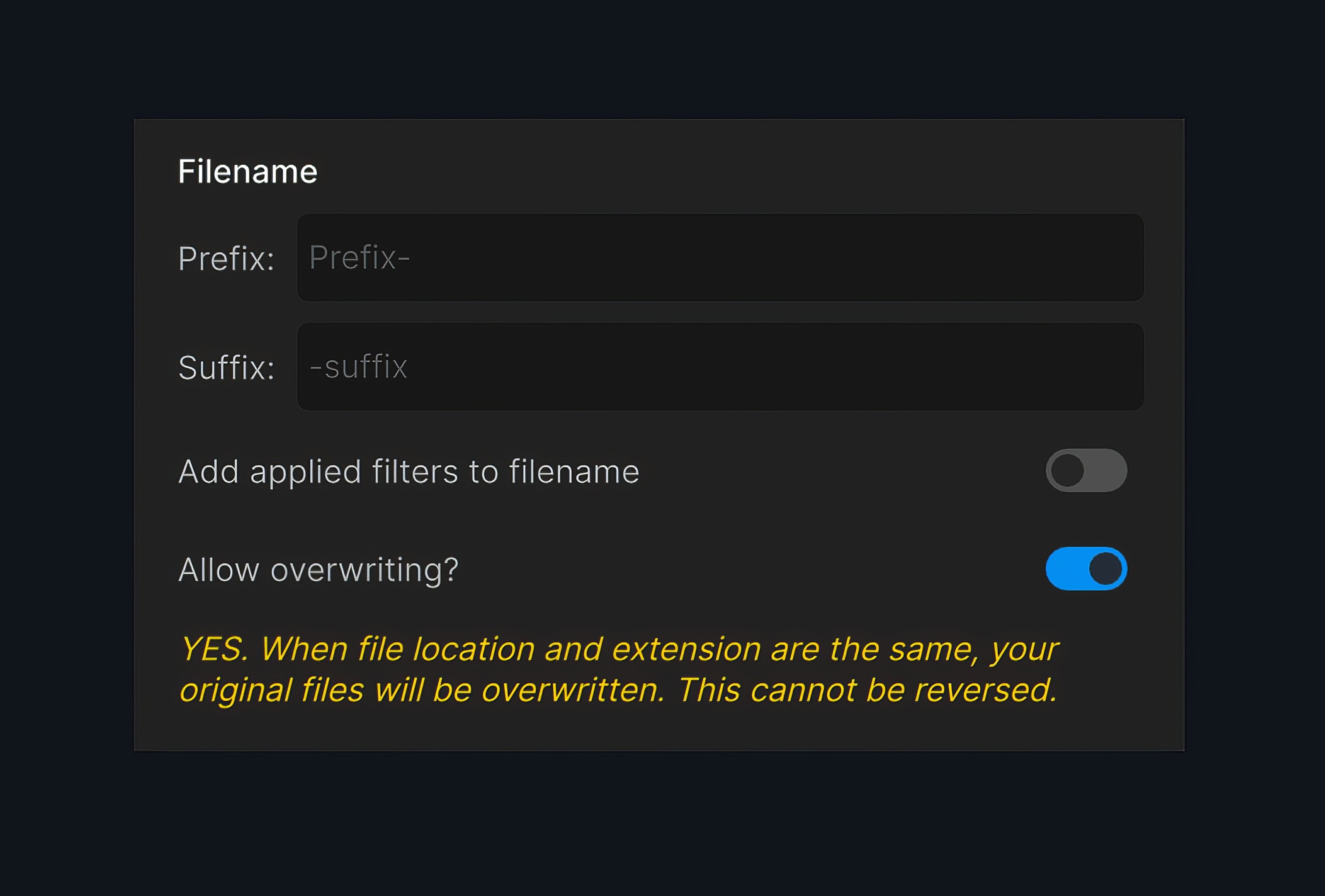 Allow Overwriting