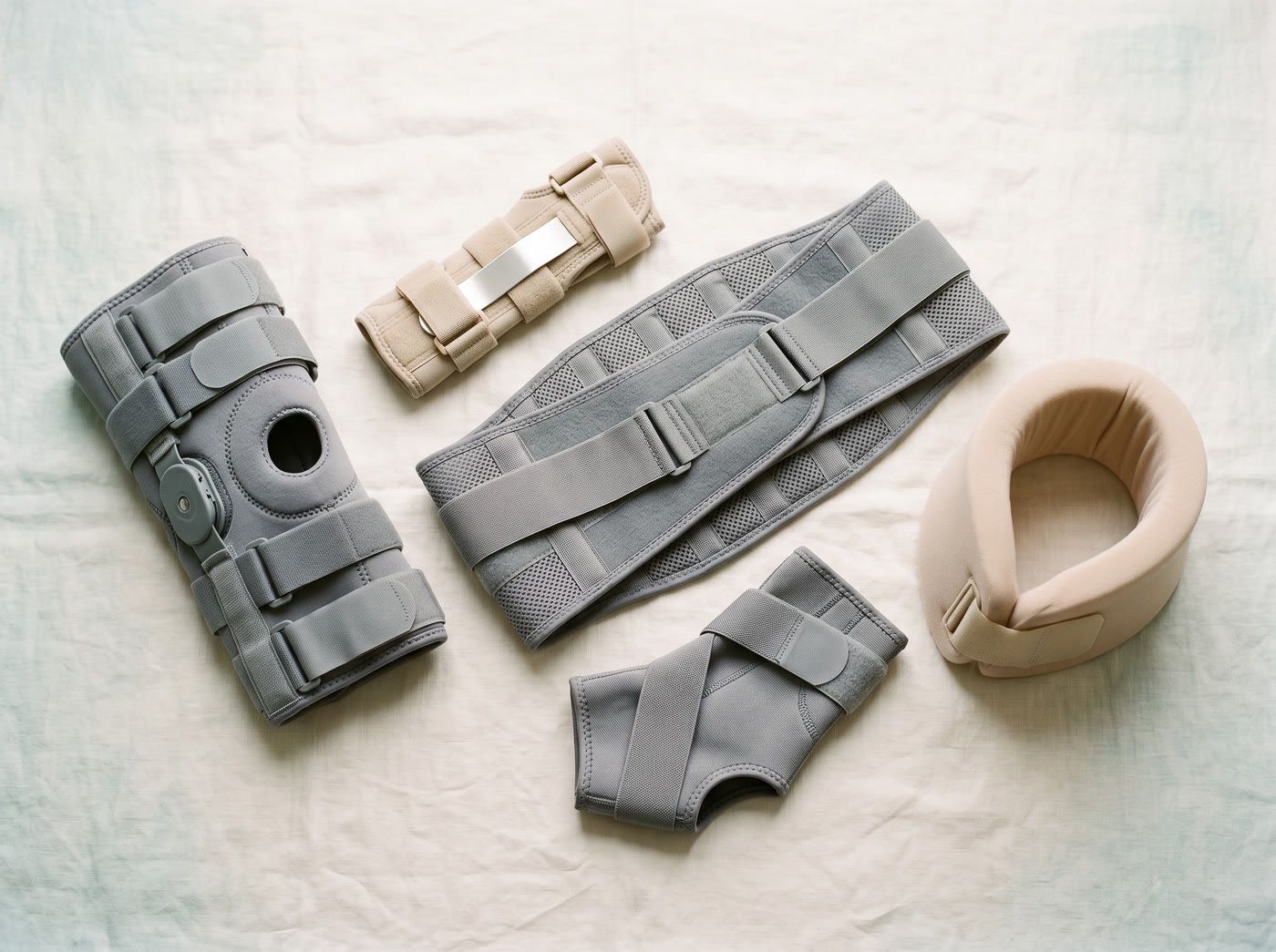 Consommables médicaux : gants d'examen, seringues, compresses et pansements