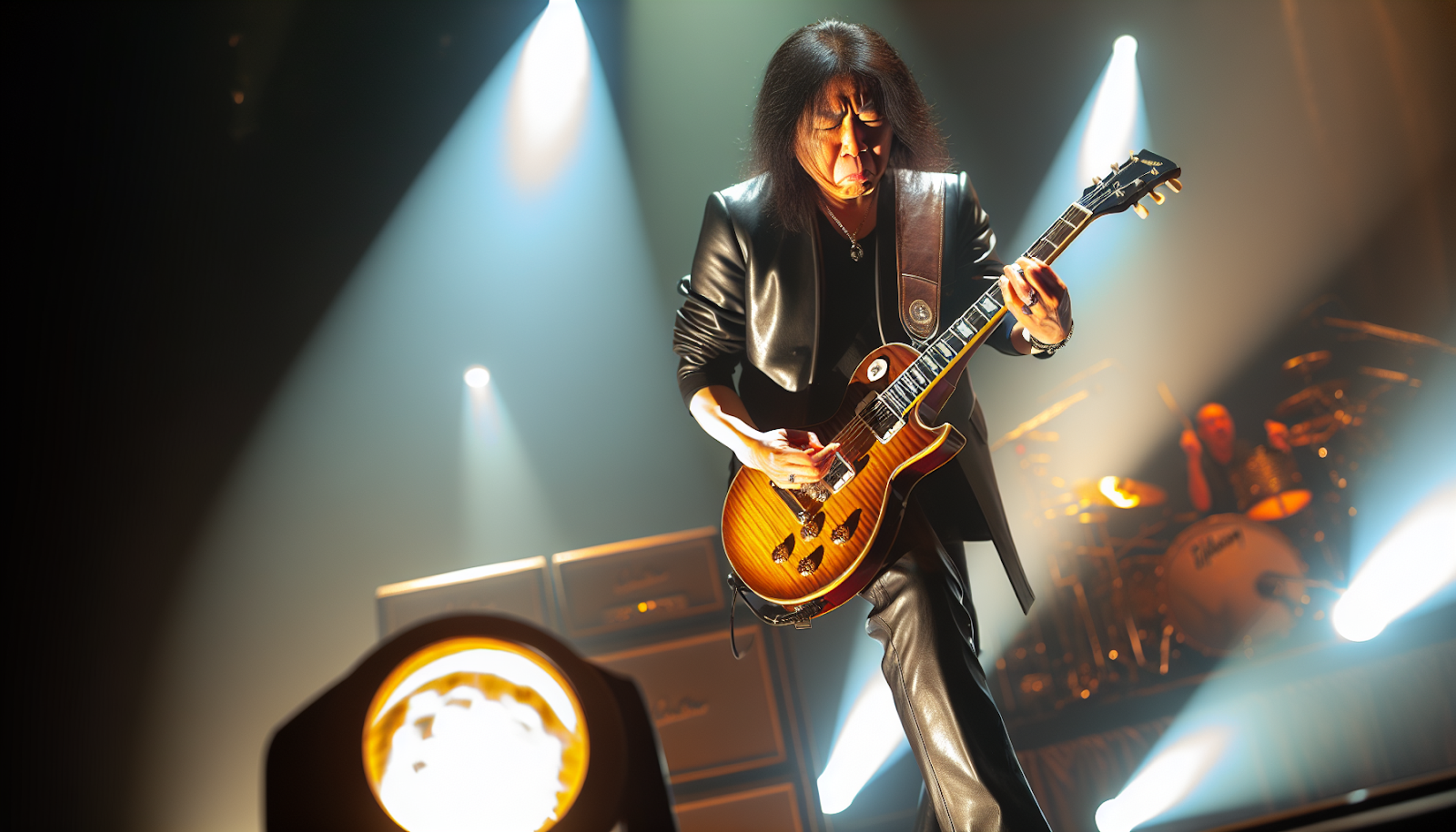 Gibson Les Paul electric guitar with a rock musician