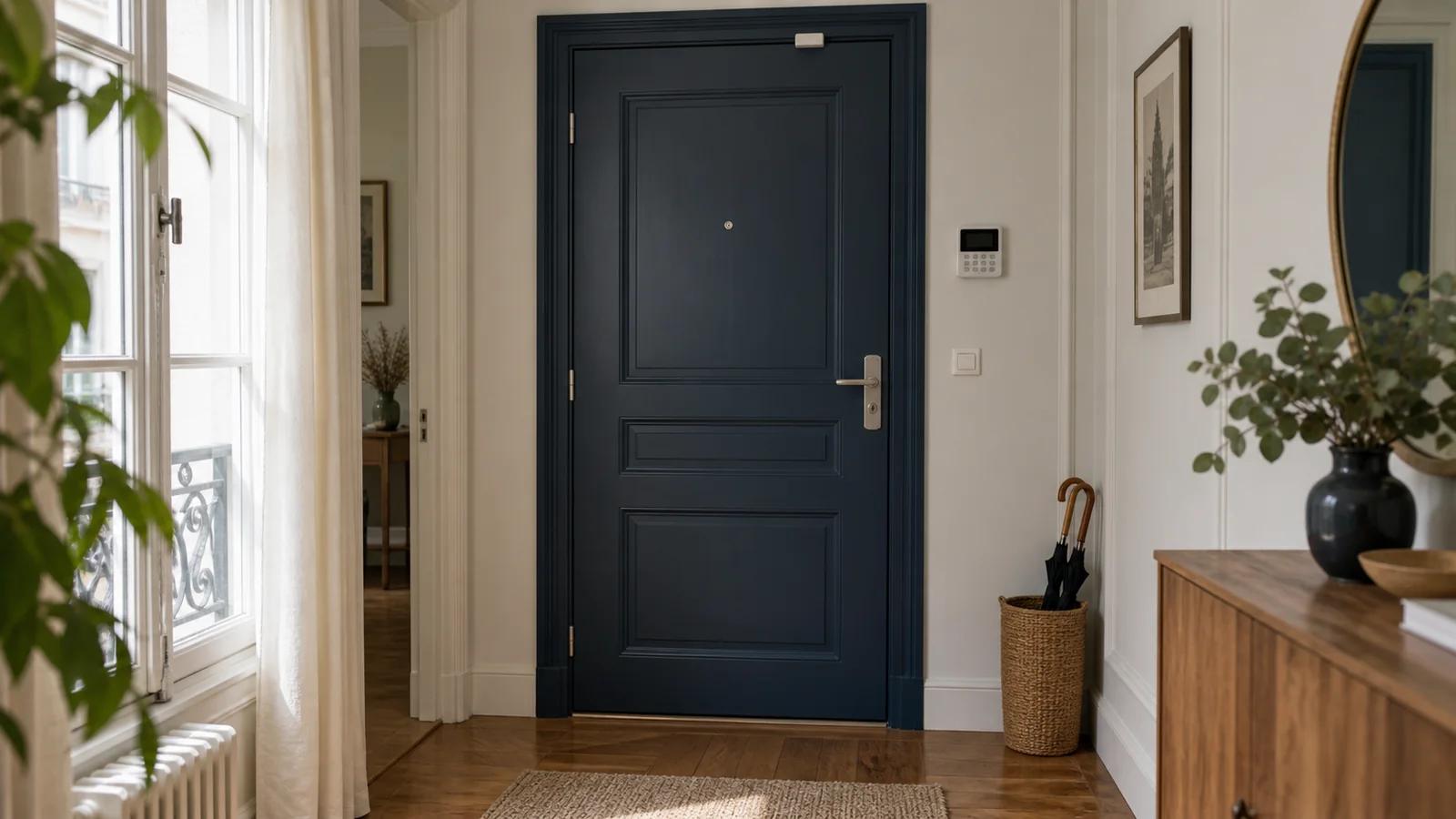 Clavier d’alarme et détecteur d’ouverture dans une entrée d’appartement