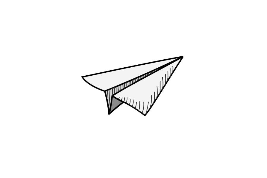 Paperflew Studios logo (A digital drawn paperplane)