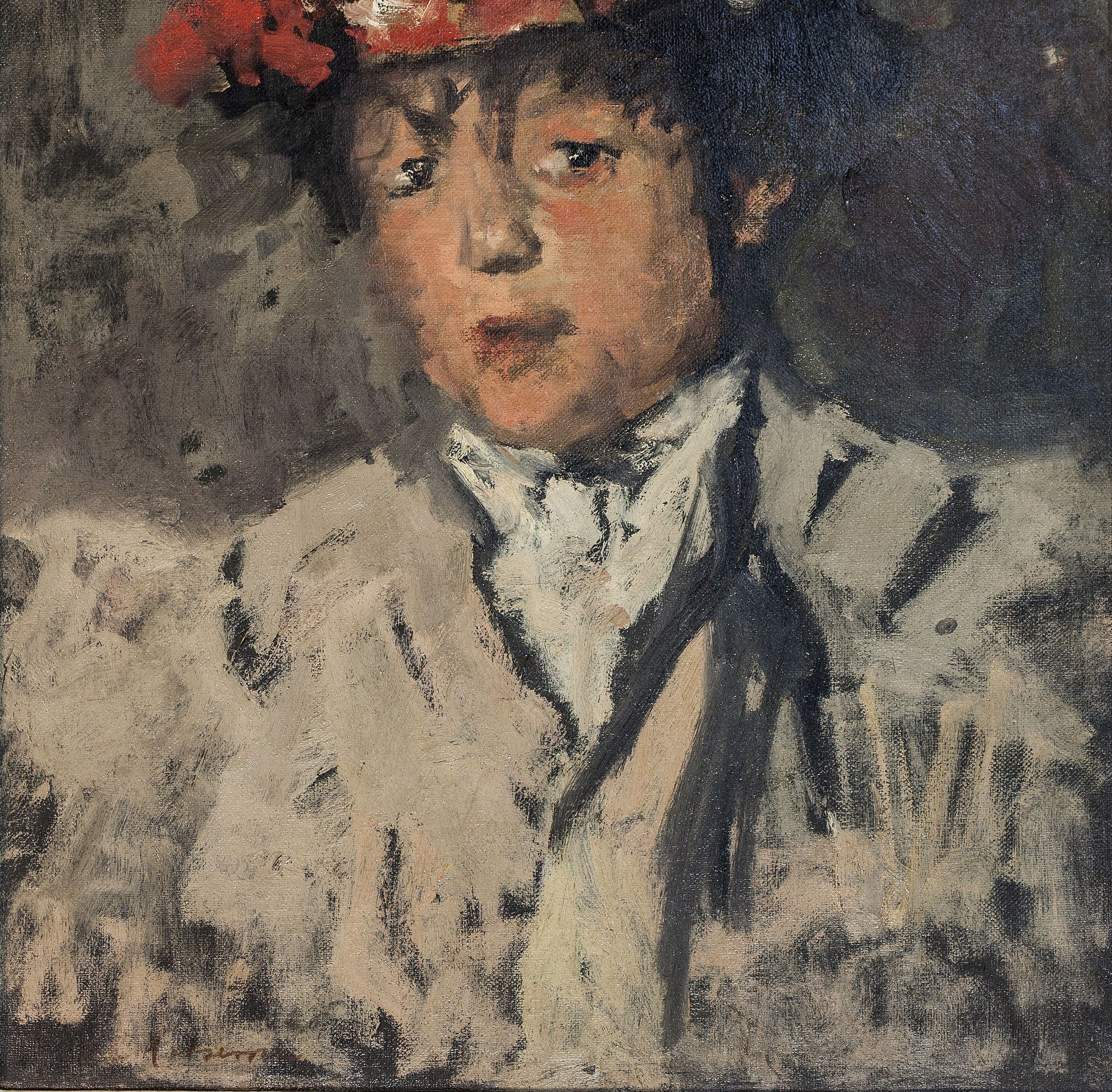 Coba Ritsema, Portret van jonge vrouw met rode hoed, ca. 1900-1910, Teylers Museum