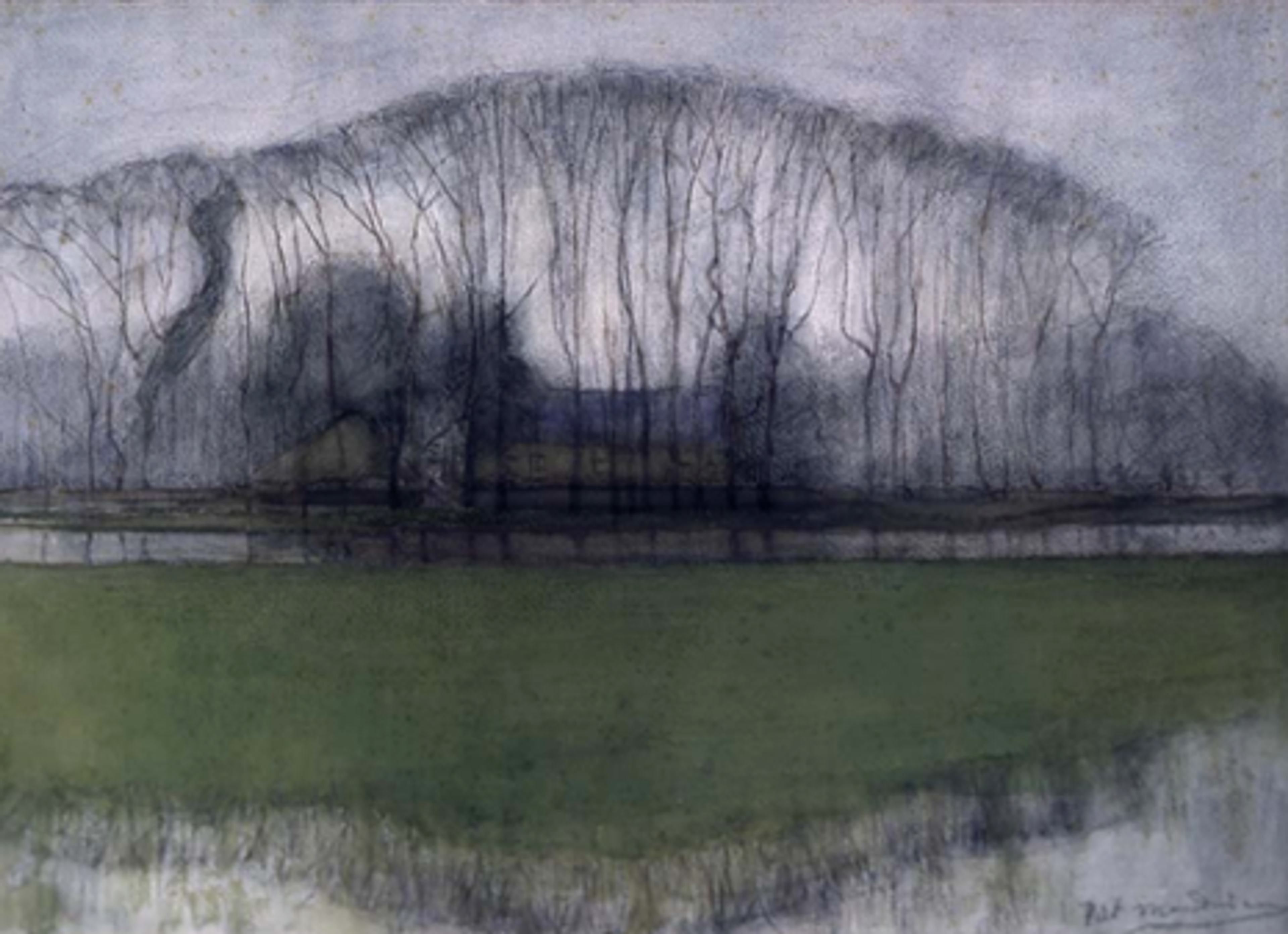 Piet Mondriaan, Bomenrij in drassig landschap, bij Duivendrecht, ca. 1905-1906, Frans Hals Museum, Haarlem
