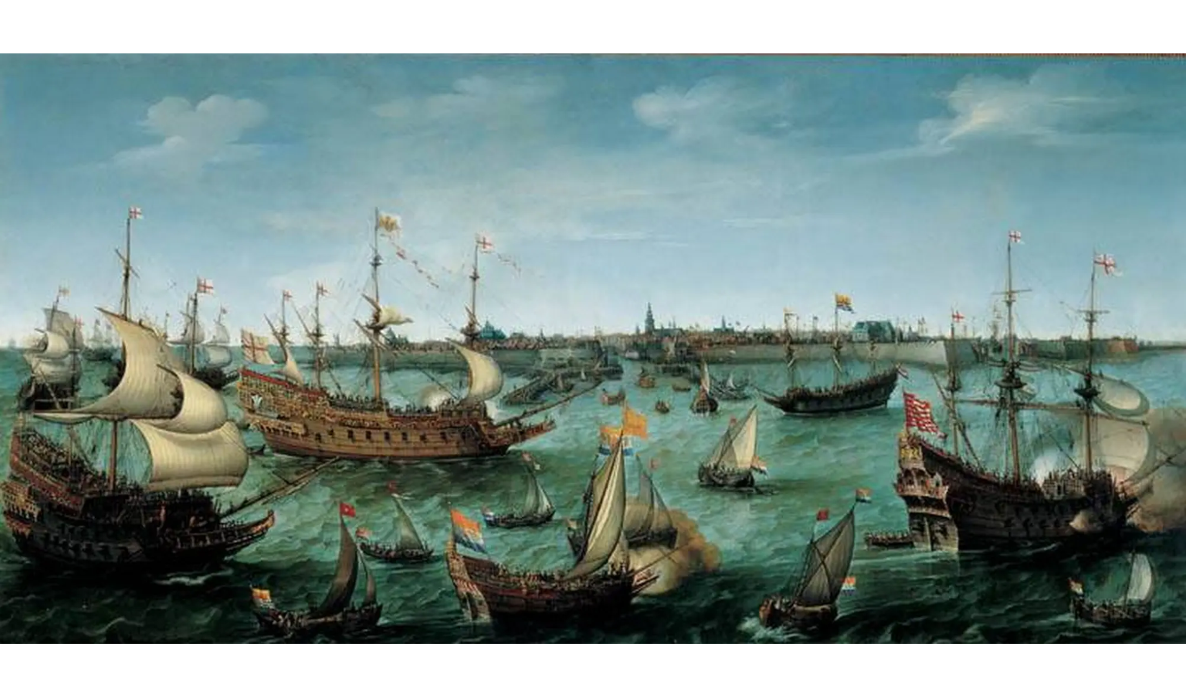 Hendrik Vroom, Aankomst van Frederik V van de Palts en Elisabeth Stuart, Zee, bot