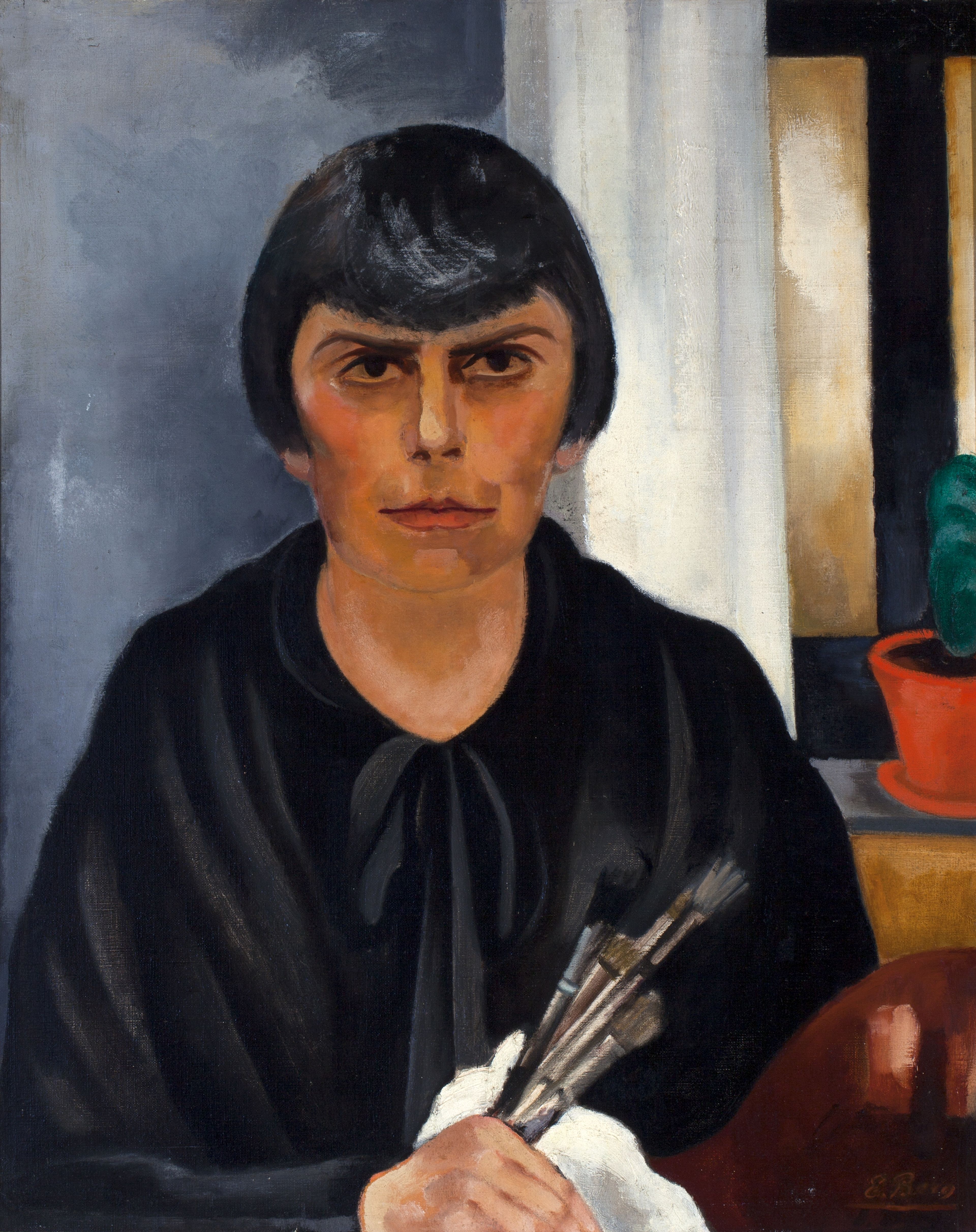 Else Berg, Zelfportret met penselen, ca. 1929, Frans Hals Museum, Haarlem
