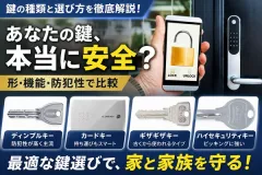 鍵の種類と防犯性を比較！戸建て向け5種類の鍵の特徴と選び方