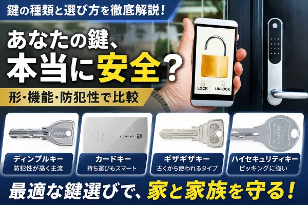 鍵の種類と防犯性を比較！戸建て向け5種類の鍵の特徴と選び方