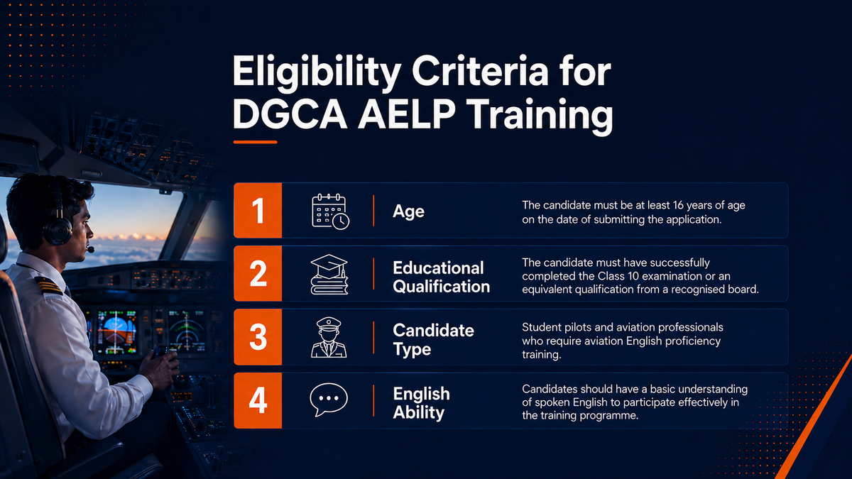 Eligibility criteria for DGCA AELP training