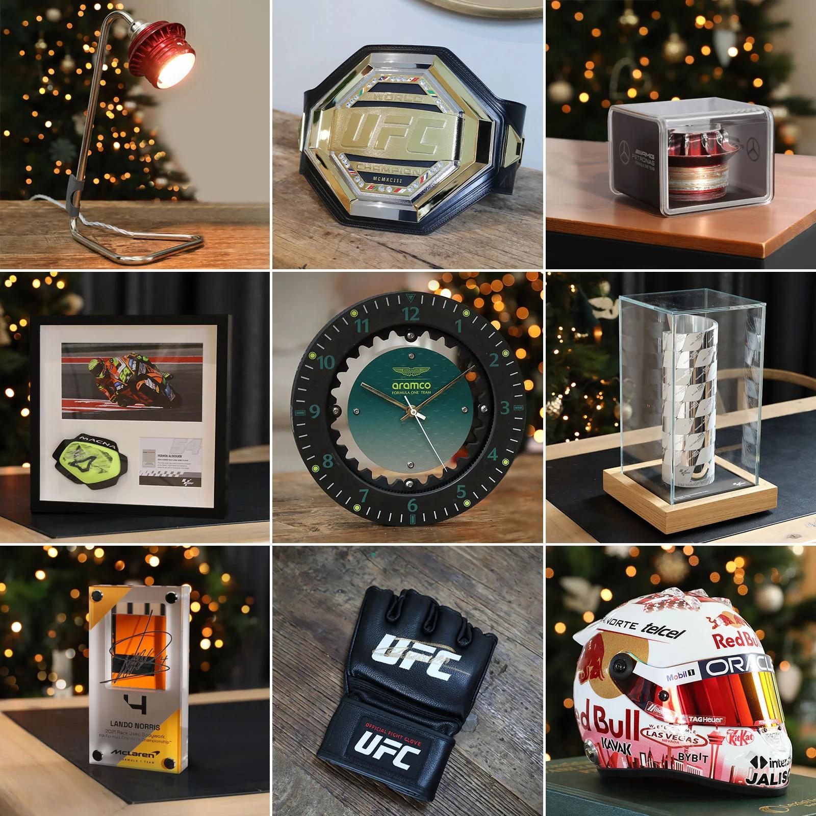 Unique and rare F1, MotoGPTM and UFC gifts and collectibles have dropped in time for the holiday season