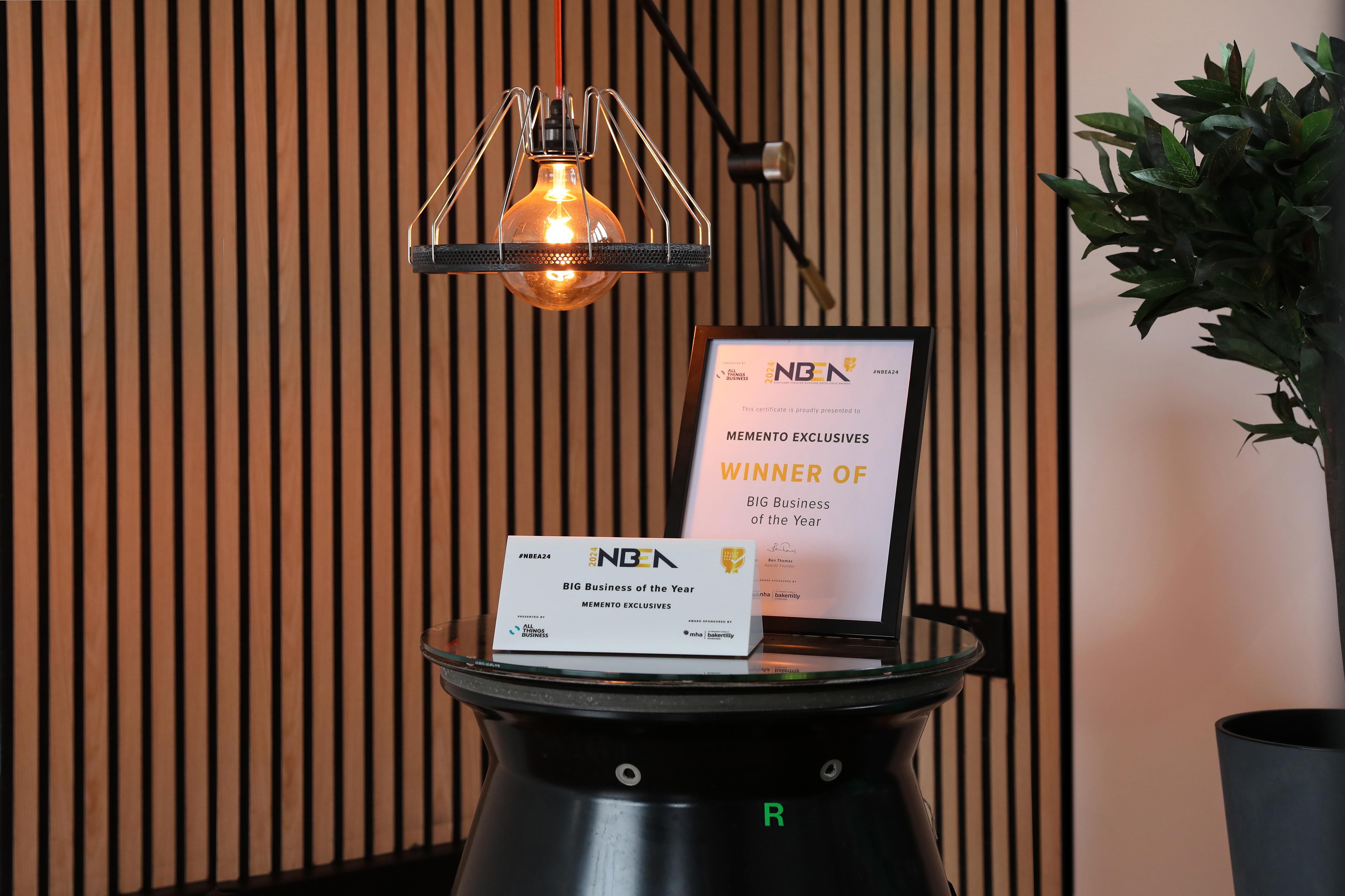 MEMENTO EXCLUSIVES WINS BIG BUSINESS OF THE YEAR AT PRESTIGIOUS AWARDS CEREMONY