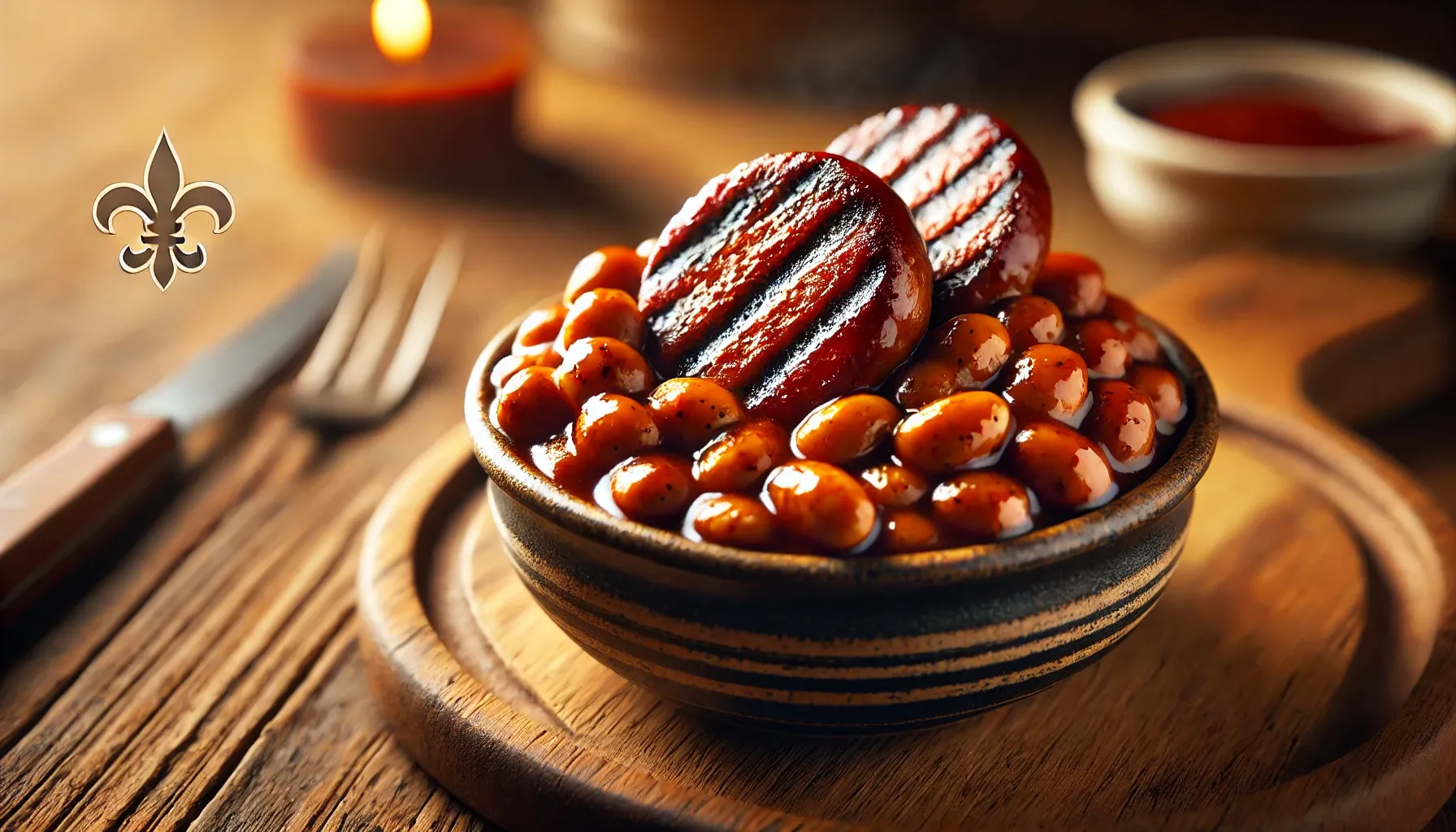 BBQ Beans (hot sausage patties)