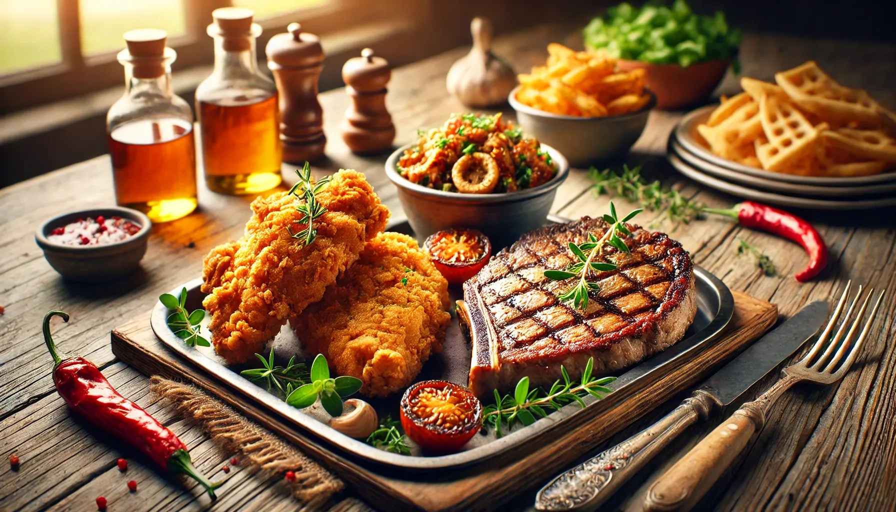 Chicken, Pork & Steak