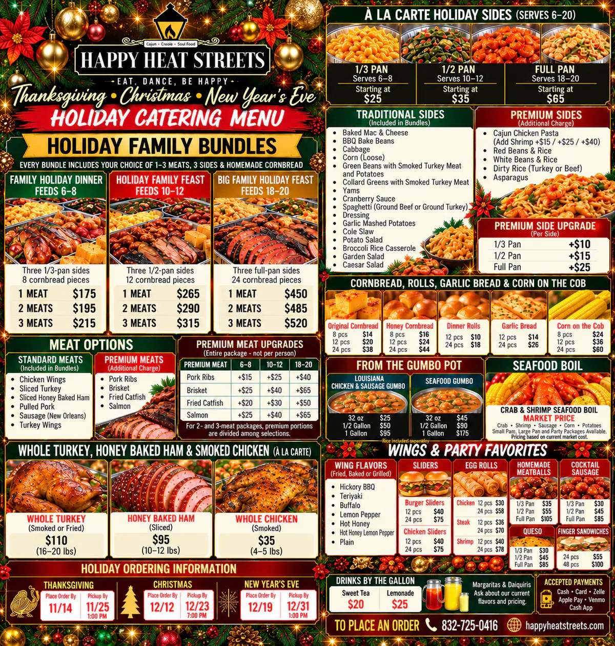 Holiday Catering Menu: Thanksgiving • Christmas • New Year's Eve