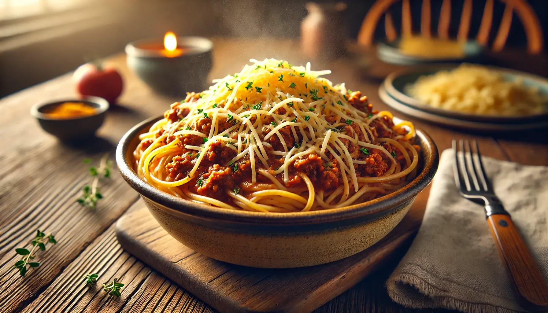 Spaghetti (beef or turkey, cheese)