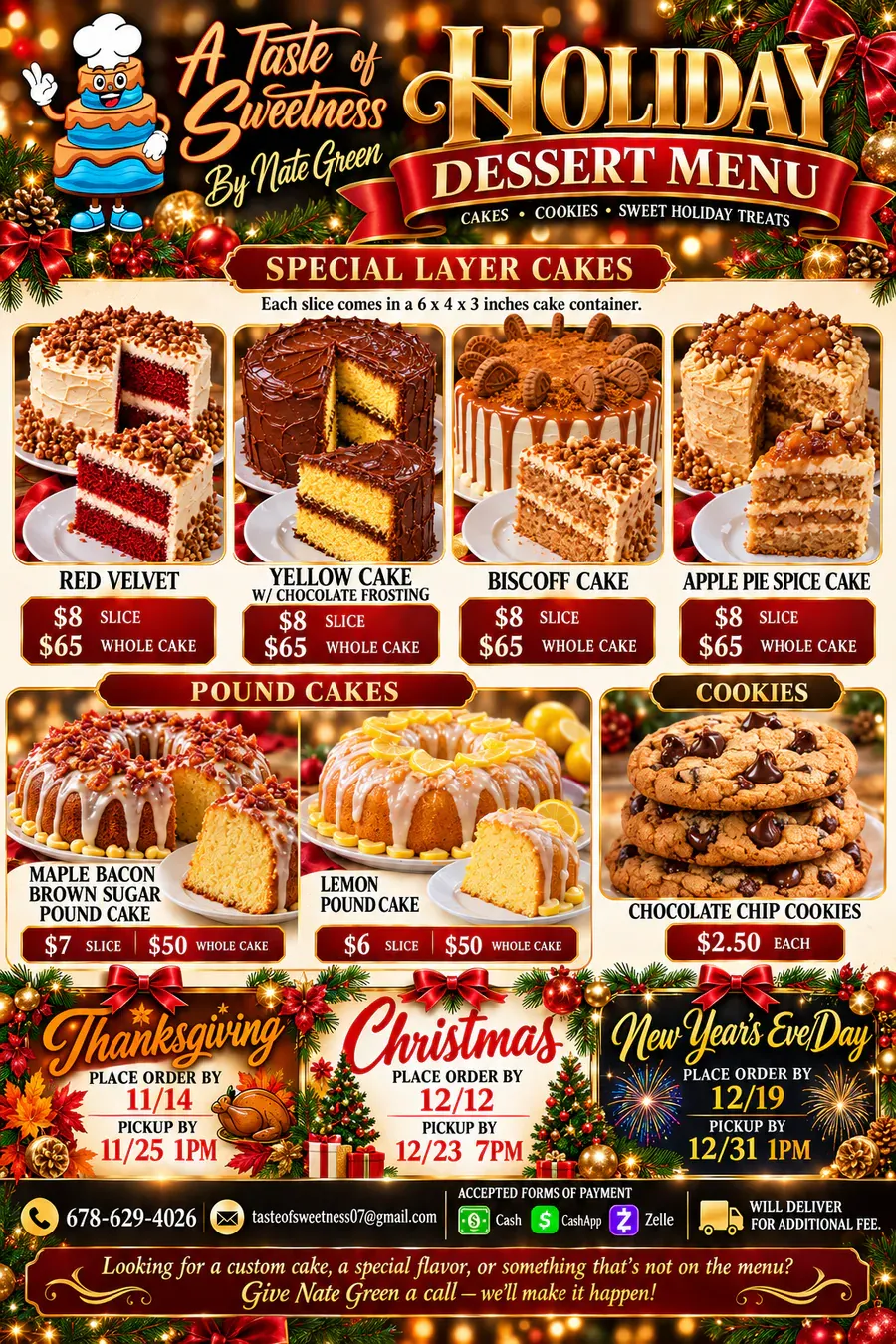 Holiday Breakfast Catering Menu