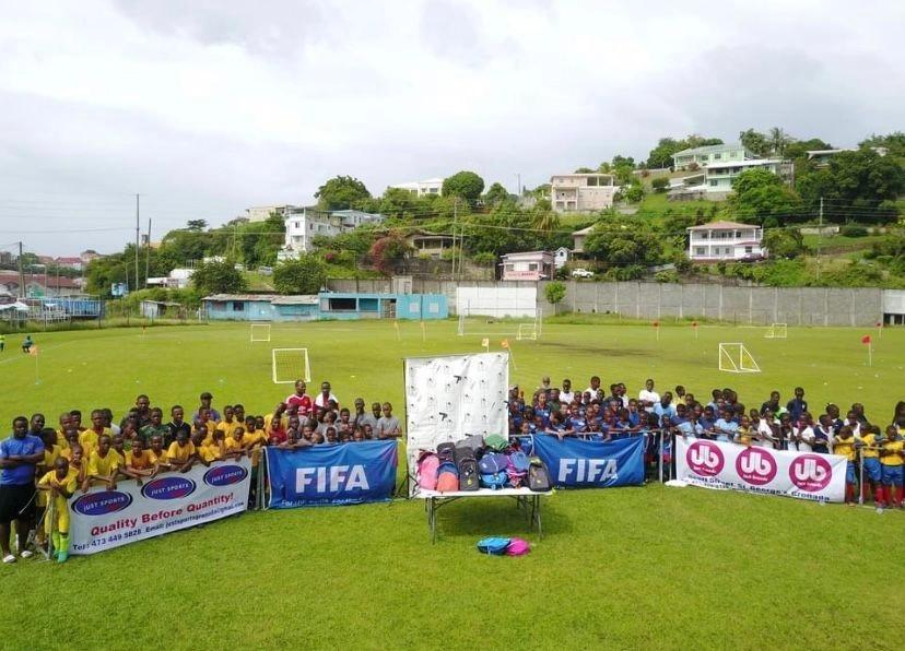 Terrence Dowden of Level 1 Beauty Lounge at a school event in Grenada
