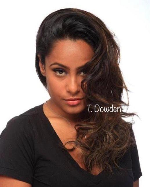 Long wavy brunette hair with balayage highlights
