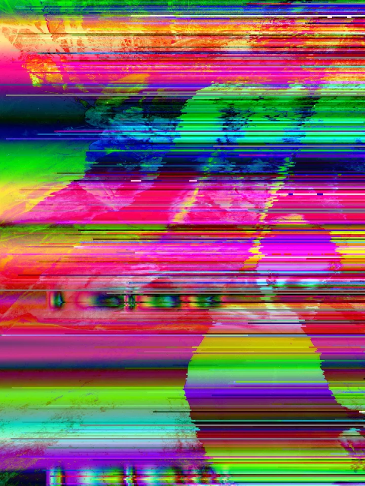 Portrait-format image broken into vivid horizontal rainbow bands.