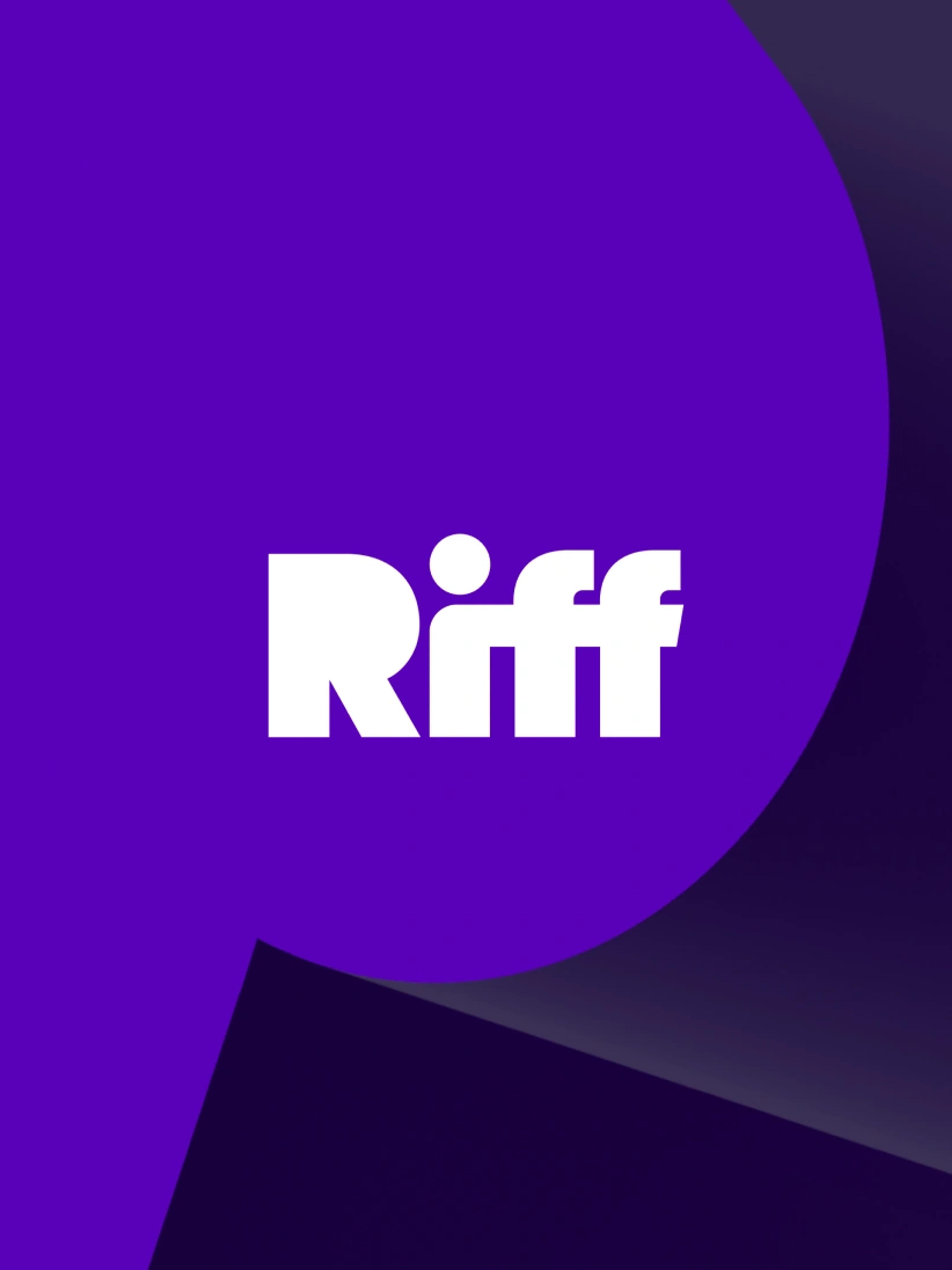 Riff wordmark infront of a 3D version of the Riff logo symbol