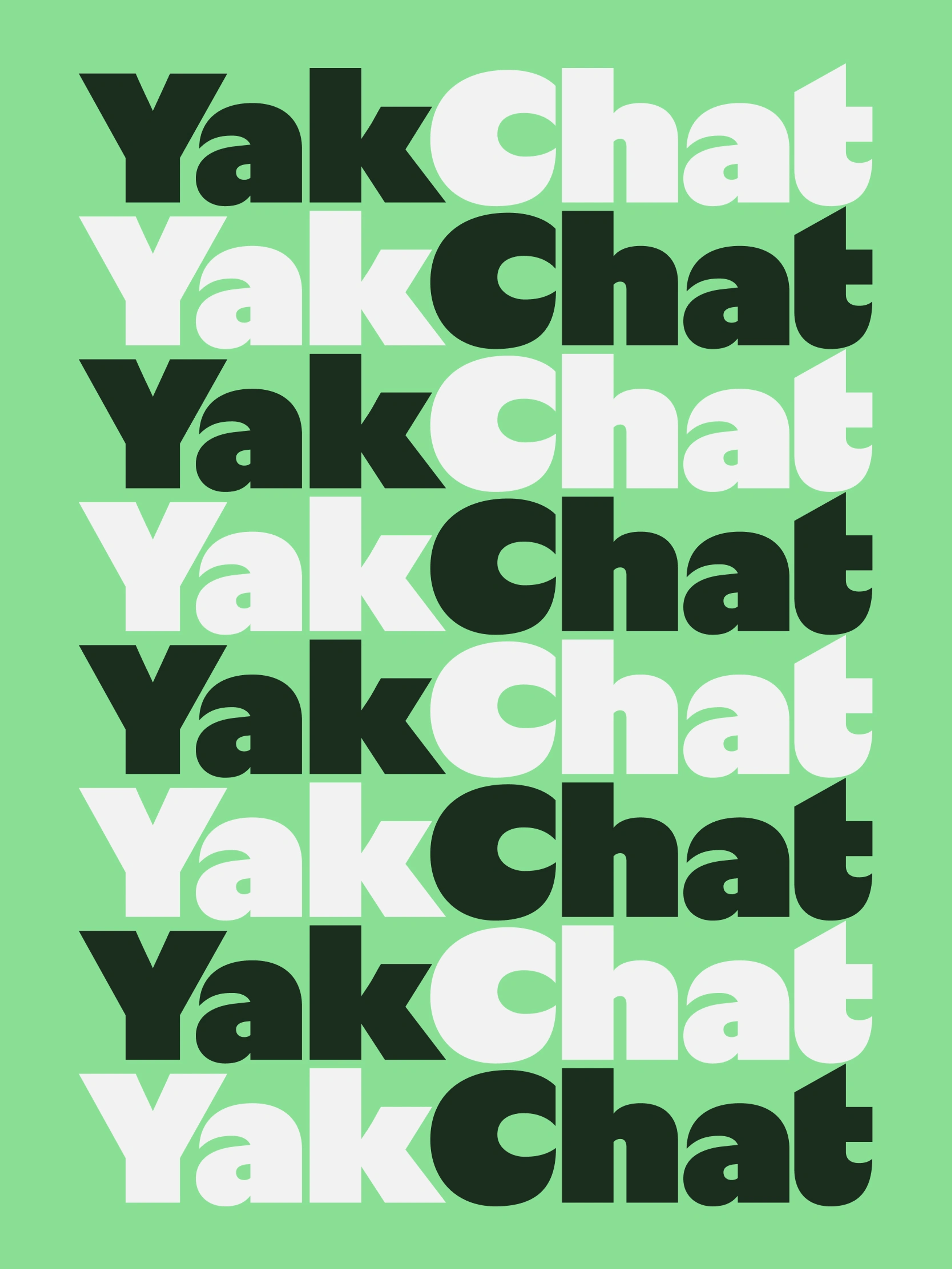 YakChat wordmark repetition pattern