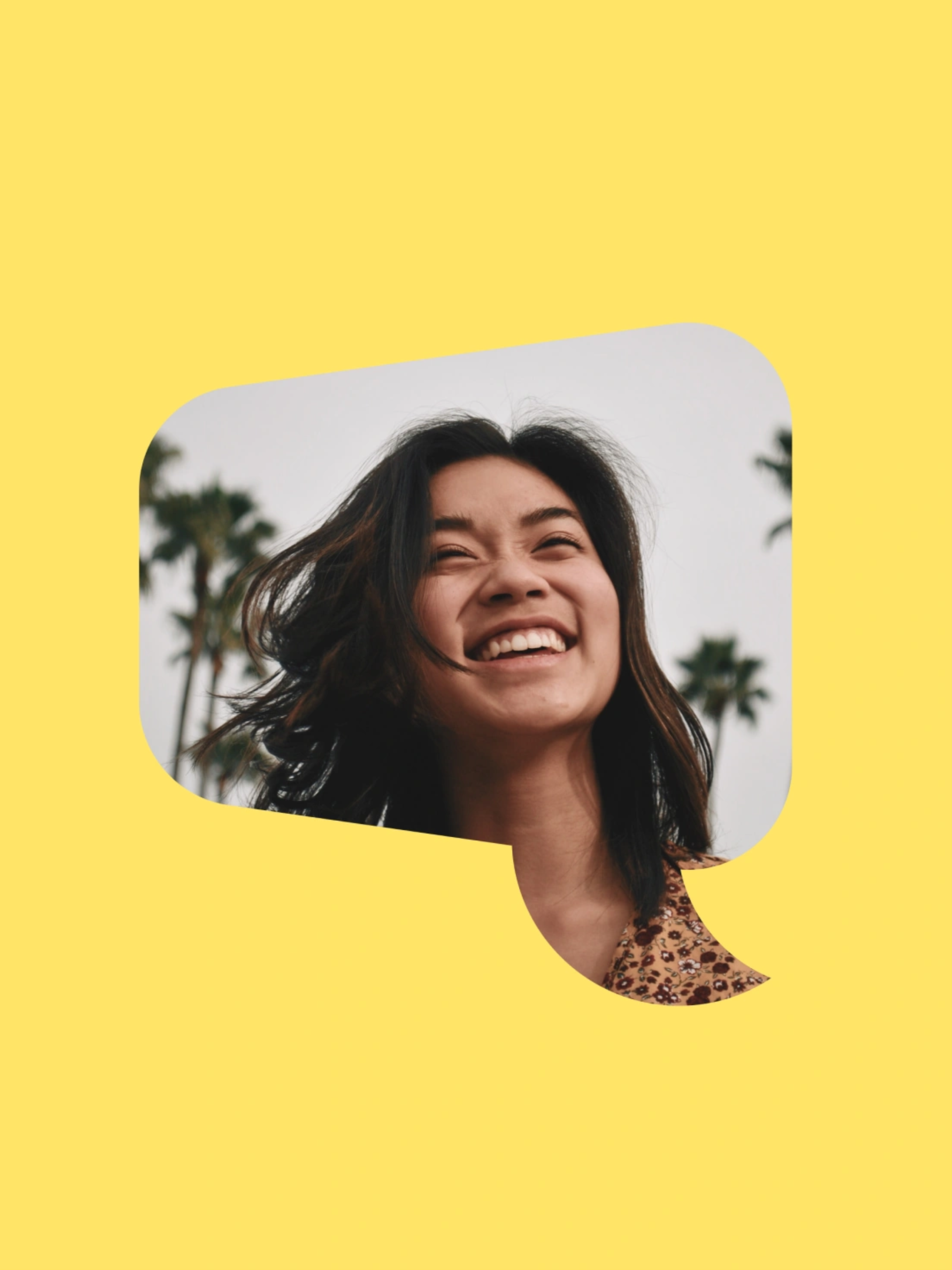 YakChat photo of woman smiling in speech bubble