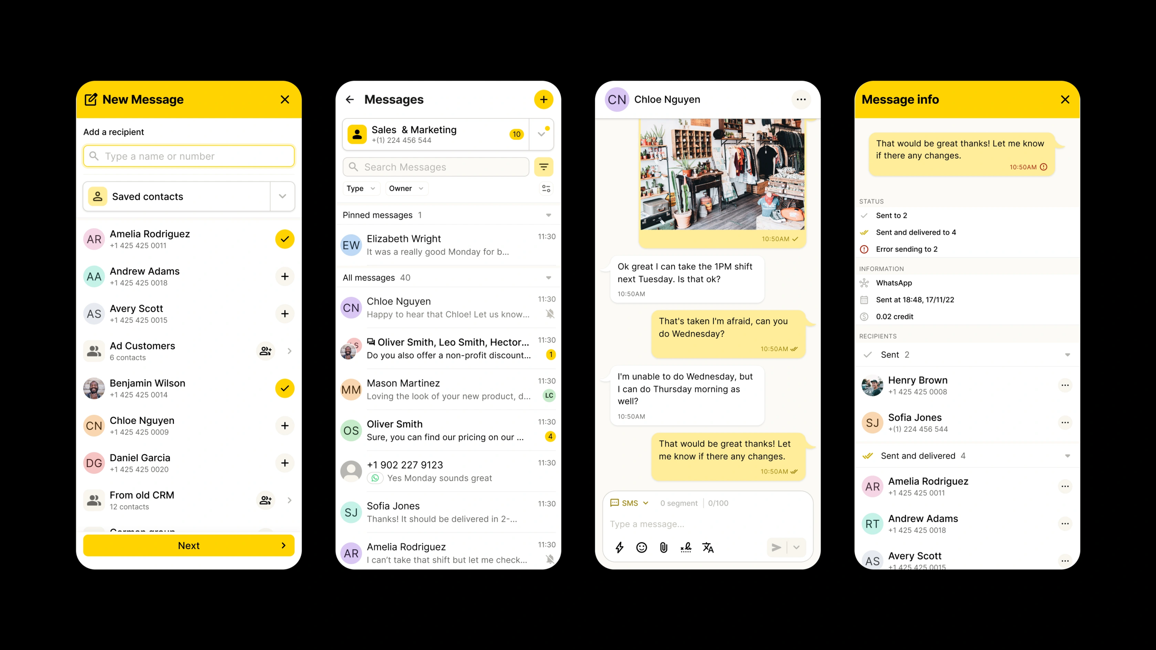 YakChat mobile product design UI/UX