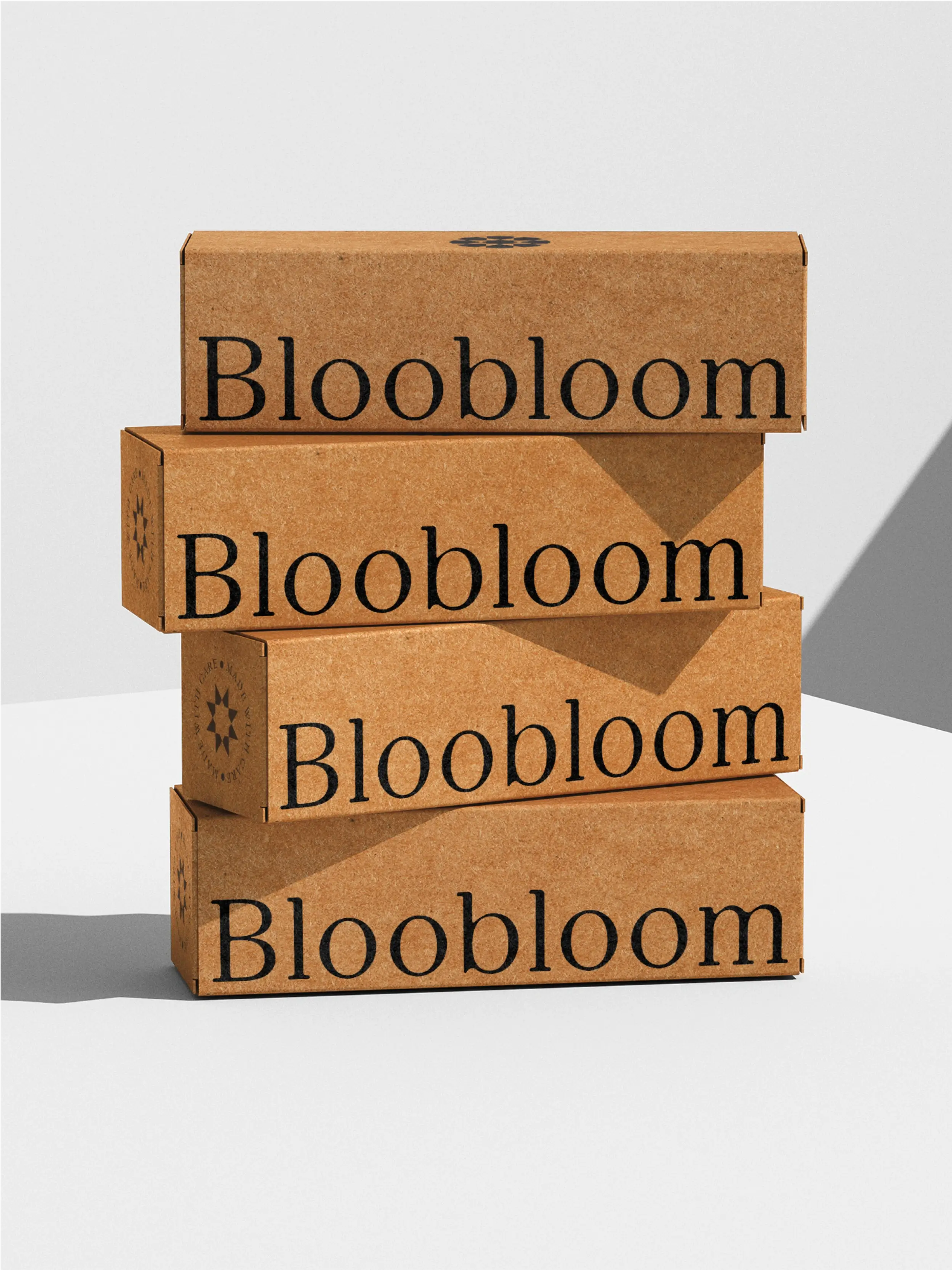 Bloobloom stacked cardboard boxes by Bodkin Studio