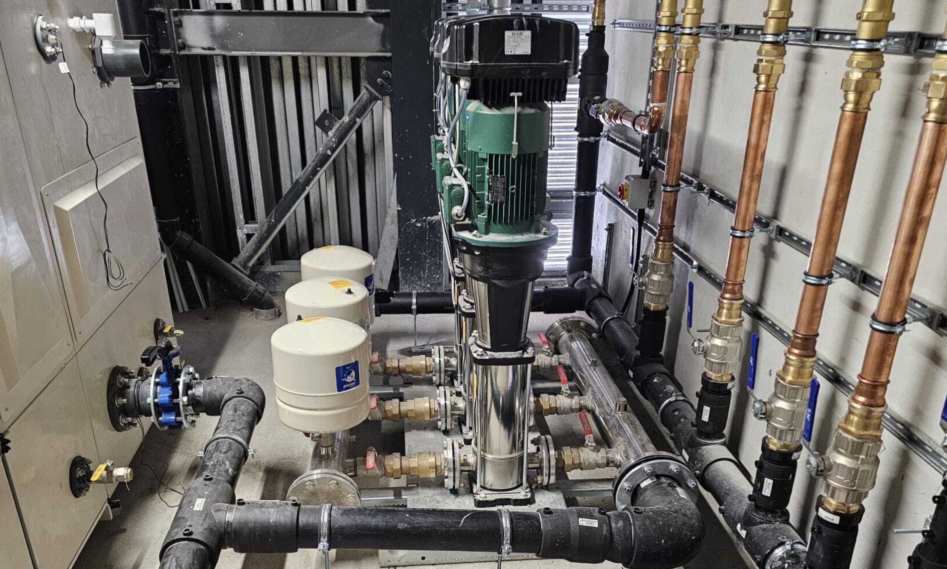 Iowara water pumps in a pump room