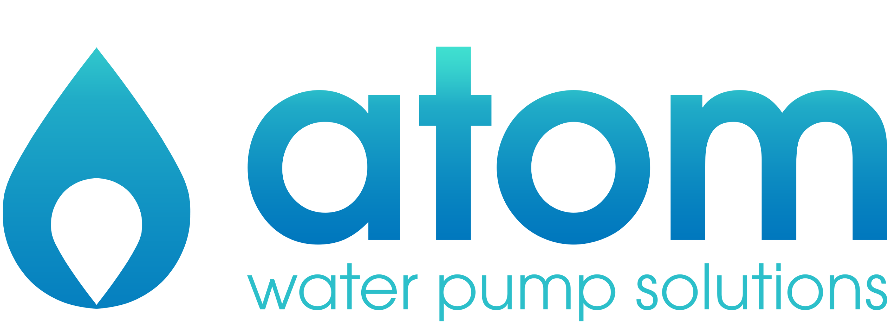 Atom Water Pumps Logo Blue Gradient