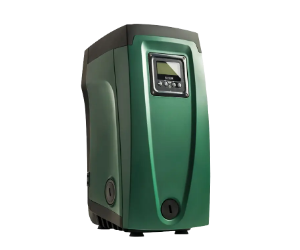 Blue and white water pump cutout