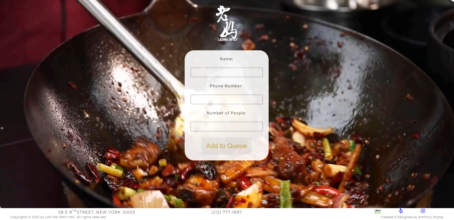 LaoMa Spicy Waitlist System