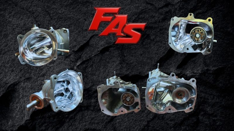 Before-and-after comparison of a ported Hellcat 2.4L supercharger housing