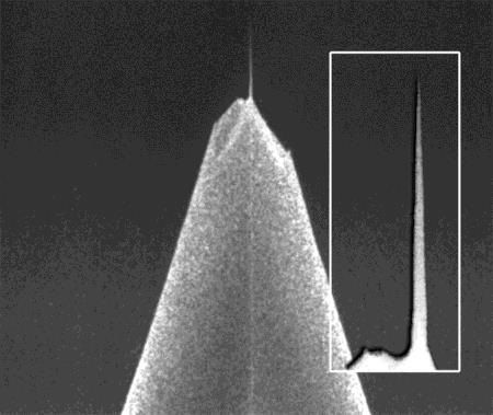 SI CANTILEVER FOR NON-CONTACT/TAPPINGMODE™, HIGH ASPECT RATIO TIP (10:1) WITH AL COATING