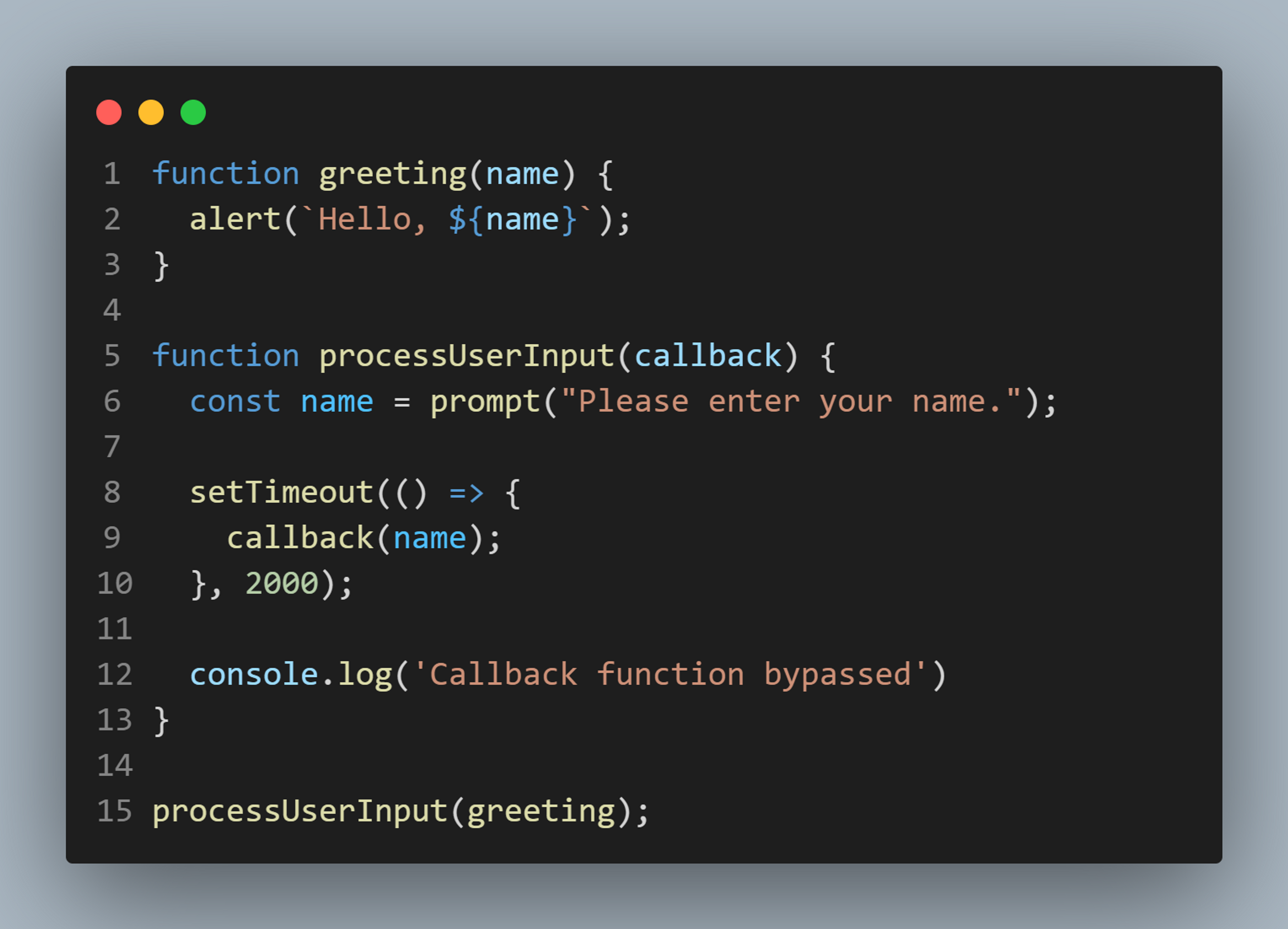 Asynchronous Callback function