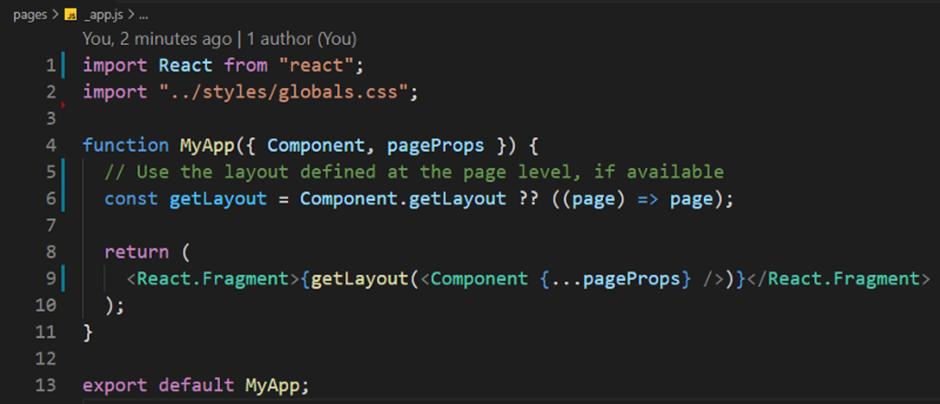 _app.js layout wrapper added code