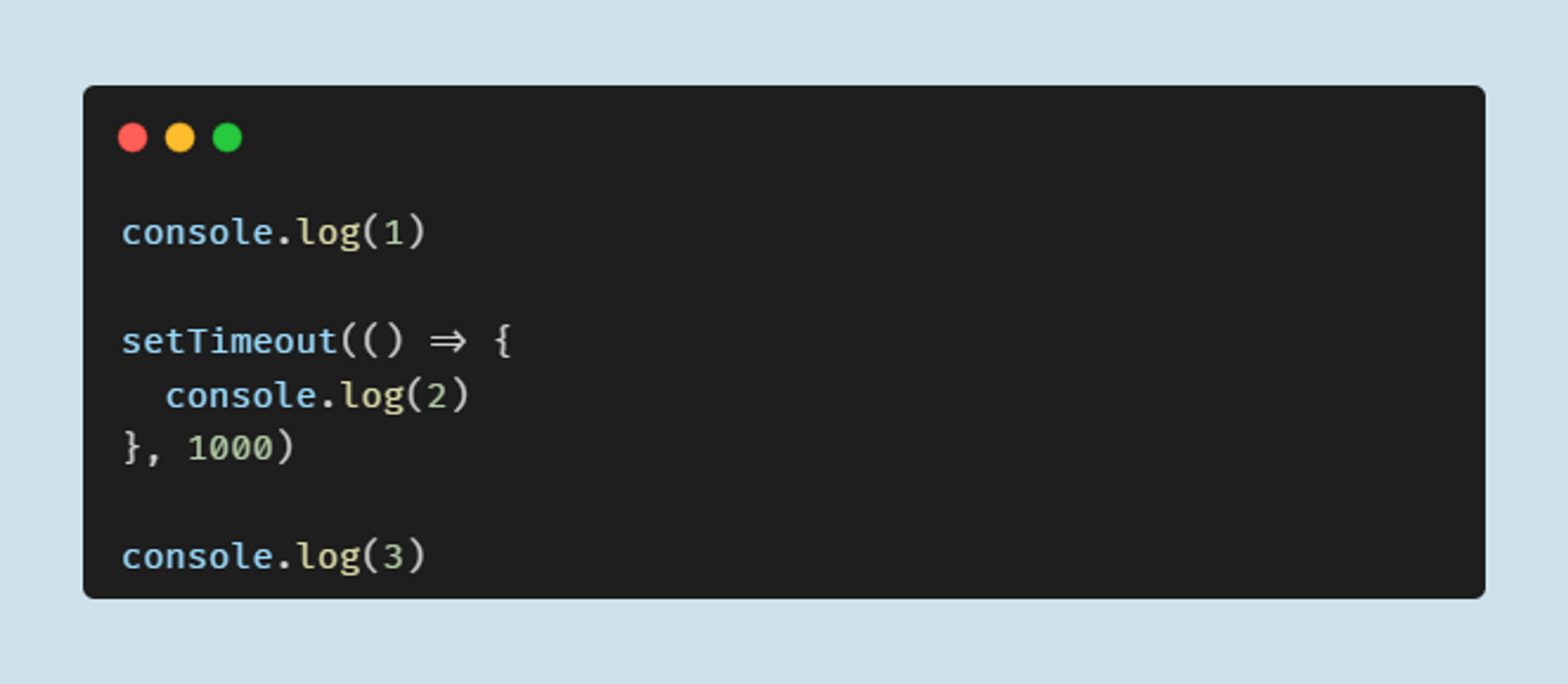 setTimeout Callback code