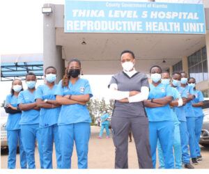 Staff of Thika Referral Hospital: A mum delivered quintuplets at the facility in a record-breaking medical occurrence