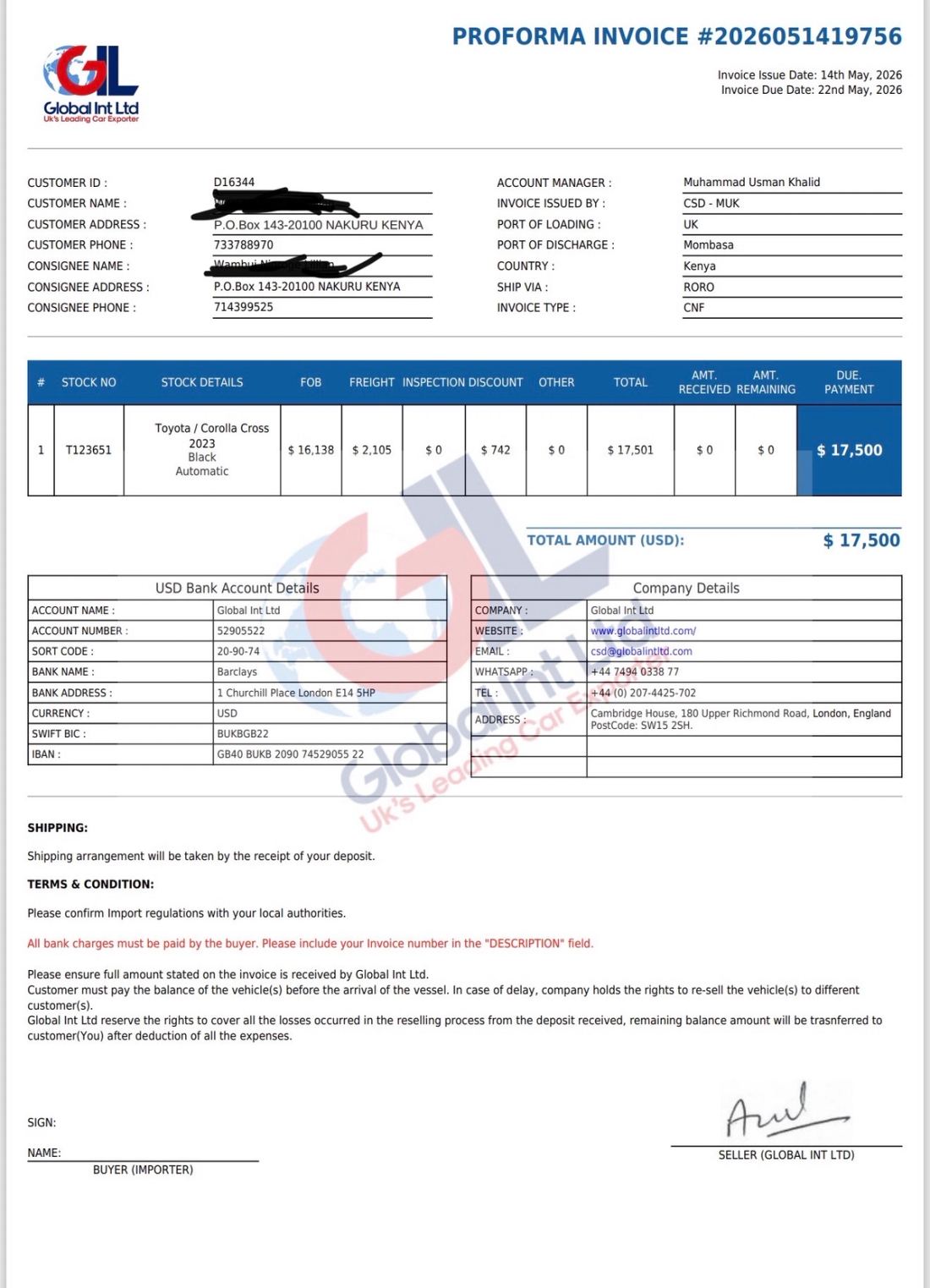 The near believable invoice scammers used to con a Kenyan car import of Sh2.3M