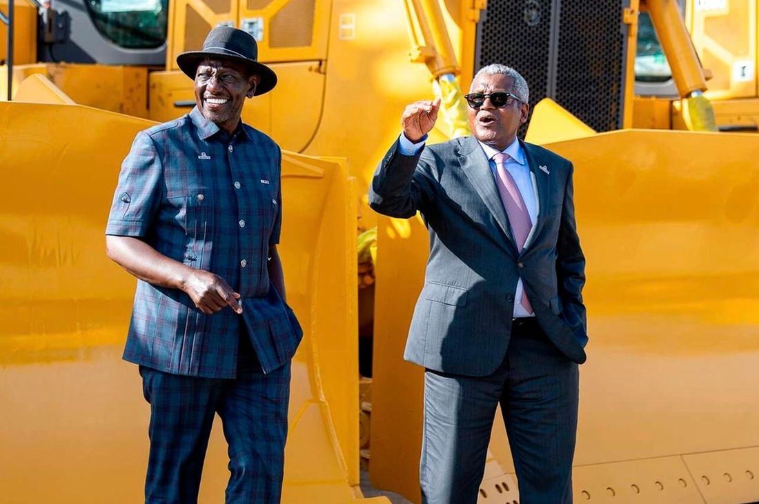 President Ruto with Aliko Dangote during the refinery launch in Lamu, Kenya on September 30, 2026