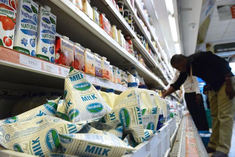 Milk shelf at a supermarket: Majority retail chains suffering acute shortage of milk a move that has pushed prices