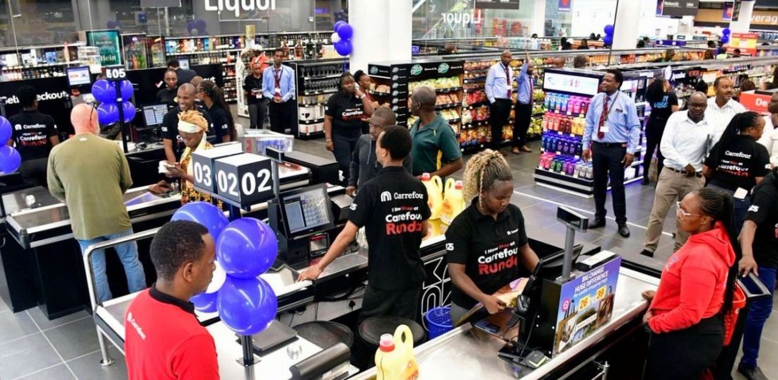 Customers at the Careffour supermarket: The French supermarket made Sh49 billion in revenue in 2025