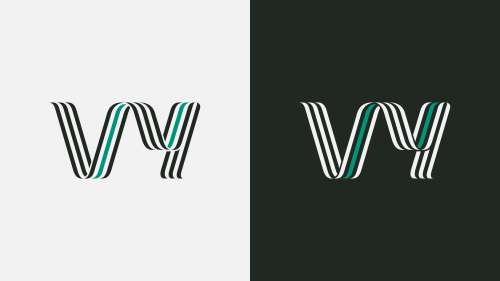Vys hovedlogo i positiv og negativ versjon