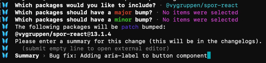 Terminal showing step 2 of version release