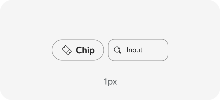 A chip component and an input component with 1 pixel outline.