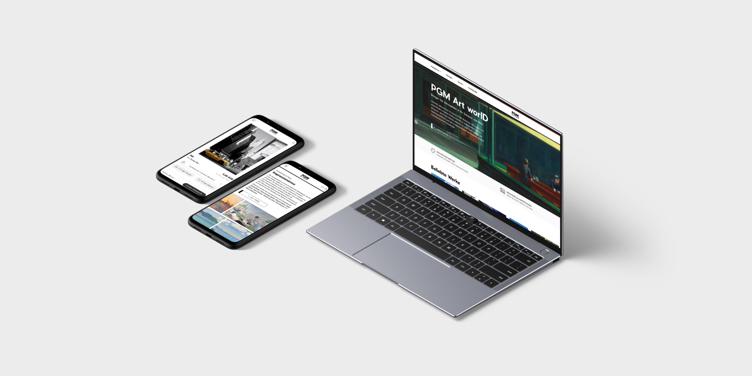 Modern Tech meets Modern Art. The E-Commerce Concept.