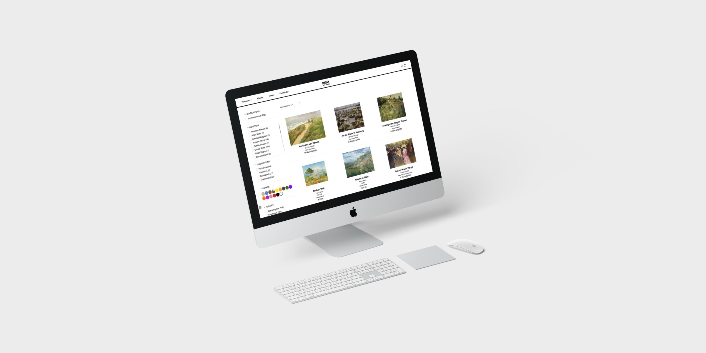 Modern Tech meets Modern Art. The E-Commerce Concept.